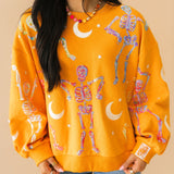 Orange Dancing Skeleton Sweatshirt | Queen Of Sparkles