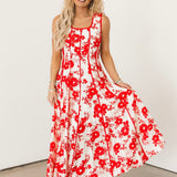 Cover Me In Kisses Midi Dress | Red