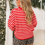 Piper Striped Cardi | Pink & Red