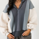 Emma Oversized Colorblock Sweatshirt | Blue