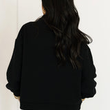 Black NYC Queen Card Mock Neck Sweatshirt | Queen Of Sparkles
