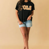 Licensed Tennessee Black Patterned Letters Tee | Queen Of Sparkles