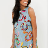 Denim Multi Snake Tank Dress | Queen Of Sparkles