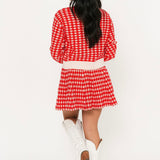 Holiday Houndstooth Mini Skirt