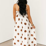 Oaklynn Polka Dot Midi Dress | Chocolate
