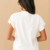 White & Red Sequin Flower Apple Tee | Queen Of Sparkles
