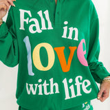 Fall In Love With Life Henley Sweatshirt