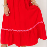 Fall In Love Midi Dress | Red