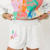 Grey Gingham QOS Sparkle Short | Queen Of Sparkles