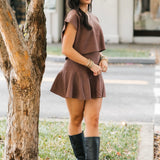 Classic Knit Sweater Skirt | Chestnut