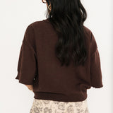 Moonlight Knit Sweater Top | Chocolate