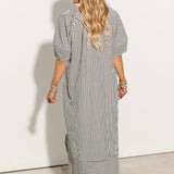 Harbor Stripe Midi Dress | Black