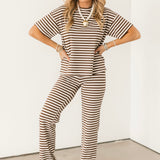 Bailey Flare Stripe Pant | Brown