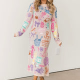 Light Pink Birthday Icon Knit Dress | Queen Of Sparkles