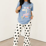 Polka Dot Wide Leg Jeans