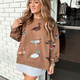 Brown Scattered Duck Sweatshirt