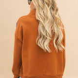 Brown Patchwork Butterfly Mock Neck Sweatshirt | Queen Of Sparkles