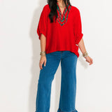 Southern Sleigh Blouse | Red