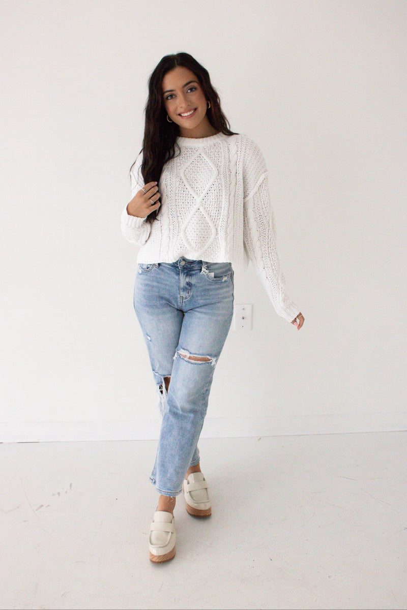 AFTERNOON DATE SWEATER | WHITE