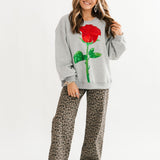 Grey Mega Rose Sweatshirt