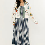 White Multi Golf Icon Cardigan | Queen Of Sparkles