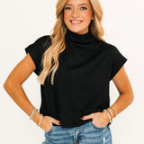 Soft Touch Mock Neck Sweater | Black