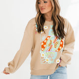 Tan Flower Queen Card Sweatshirt | Queen Of Sparkles