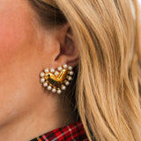 Pearl Heart Earrings