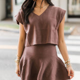 Classic Knit Sweater Skirt | Chestnut