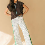 Game Day Contrast Wide Leg Denim Jean
