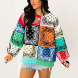 Multi Colorblock Bandana Sweatshirt | Queen Of Sparkles