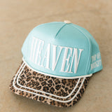 Heaven Trucker Hat | Denim/Cheetah Combo