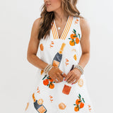 White Mimosa Icon V Neck Tank Dress | Queen Of Sparkles