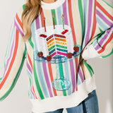 Rainbow Stripe Birthday Cake Sweater | Queen Of Sparkles