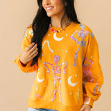 Orange Dancing Skeleton Sweatshirt | Queen Of Sparkles
