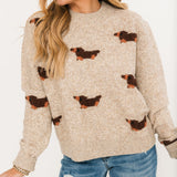 Grey Fuzzy Weenie Dog Sweater | Queen Of Sparkles
