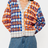 Licensed Florida Gingham Sequin Beaded Words Cardigan | Queen Of Sparkles