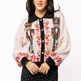 Black Trim Collar Nutcracker & Candy Cane Button Up Cardigan | Queen Of Sparkles