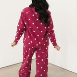 Polka Dot Joggers | Maroon & Pink