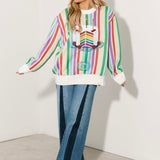 Rainbow Stripe Birthday Cake Sweater | Queen Of Sparkles