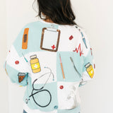 Light Blue & White Checkered Medical Instrument Icon Sweatshirt | Queen Of Sparkles