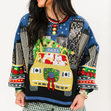 Christmas Taxi NYC Scene Sweatshirt