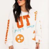 Licensed Tennessee Big Icons Scattered All Over Sweatshirt | Queen Of Sparkles