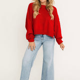 DOORBUSTER Oversized Sweater | Red