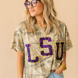 Licensed LSU Camo Tee | Queen Of Sparkles