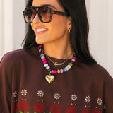 Colorful Beaded Heart Necklace