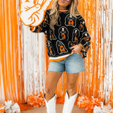 Licensed Tennessee Knit In Rhinestone Sport Stripe Sweater | Queen Of Sparkles