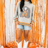 Licensed Tennessee Grey Gingham Mascot Mock Neck Sweatshirt | Queen Of Sparkles
