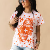 Pink & Orange Polka Dot QOS Card Logo Tee | Queen Of Sparkles