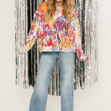Rainbow Multi Abstract Tiger Sweatshirt | Queen Of Sparkles